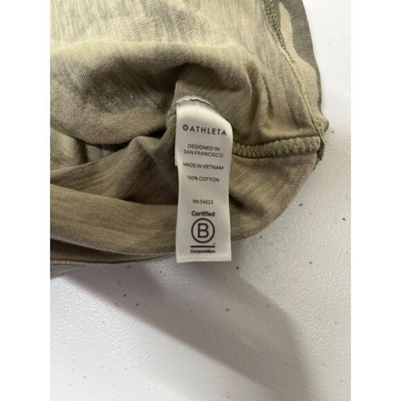 Athleta Womens XL Organic Daily Green Camo Crewneck Short Sleeve Shirt - Picture 6 of 6